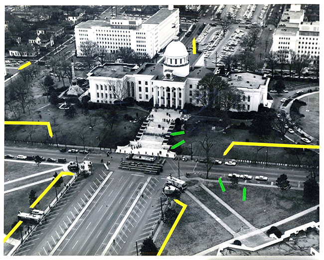 aerial photo of Montgomery state capital building