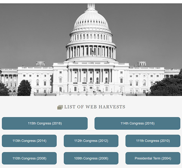 webharvest.gov page