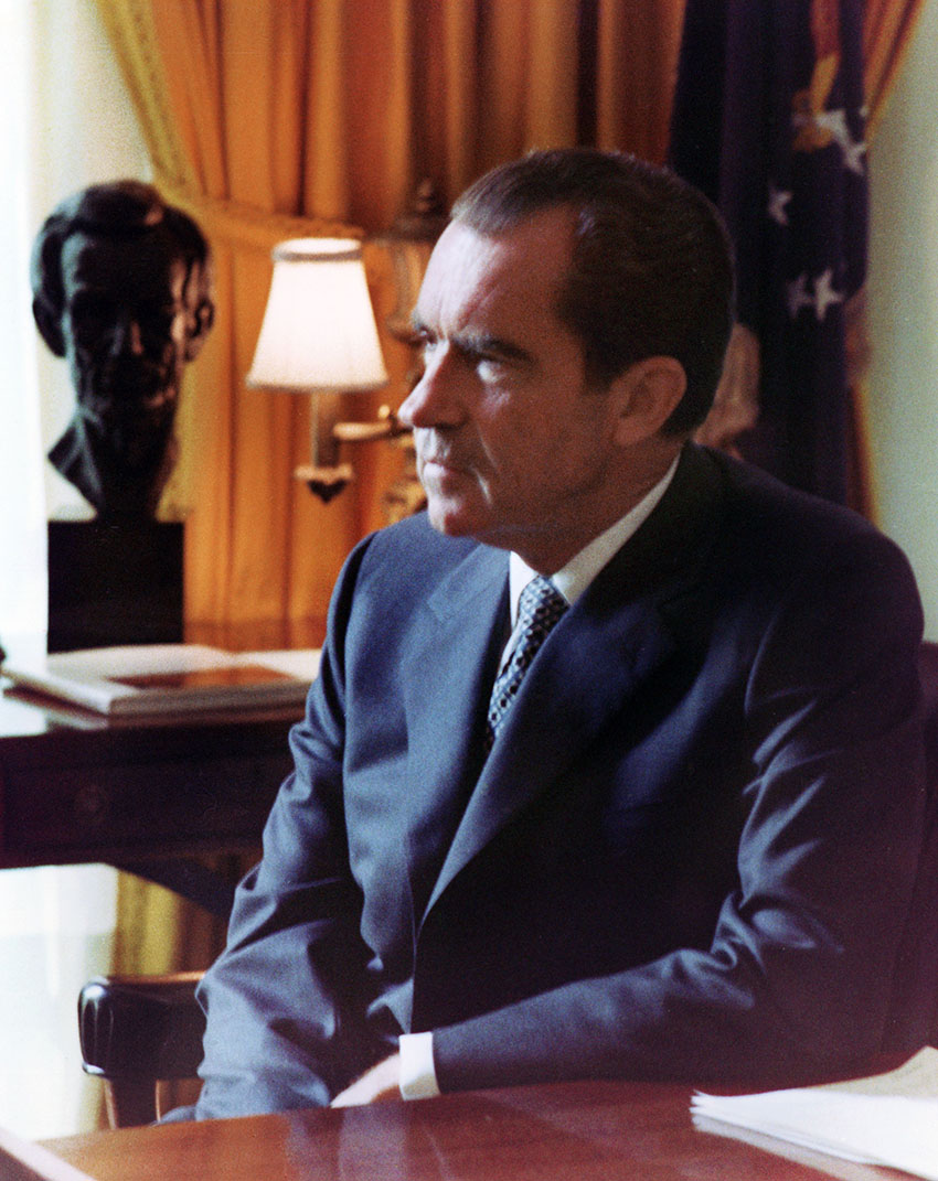 Photographic portrait of President Richard Nixon