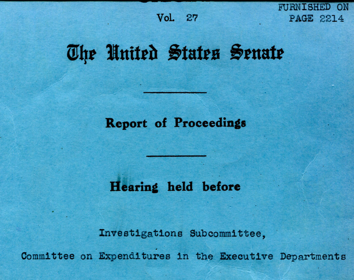 Cover of Senate report