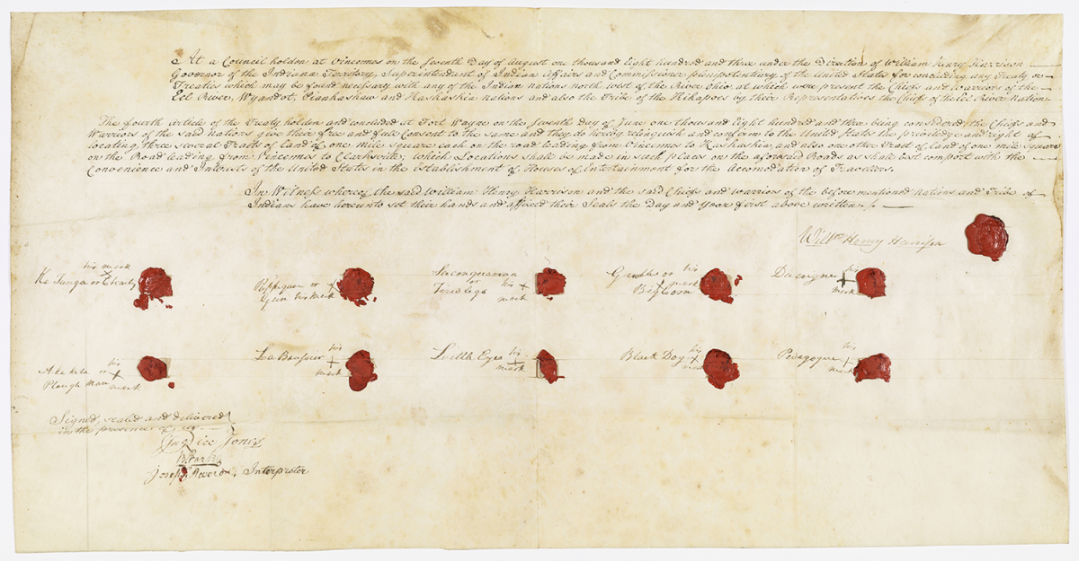 Ratified Indian Treaty 37: Eel River, Wyandot, Piankashaw, Kaskaskia, and Kickapoo - Vincennes, Indiana Territory, August 7, 1803