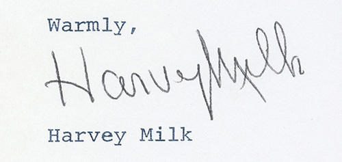 Harvey Milk signature