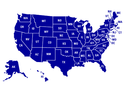 US map: click on a State for detailed information