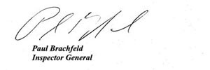 Paul Brachfeld Inspector General signature