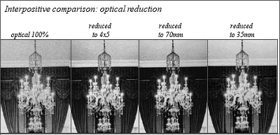 Interpositive Comparison: optical reduction