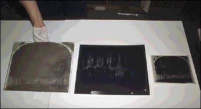 Glass plate negative in wash