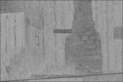 Detailed negative image of chimney