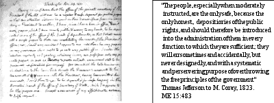 Scanned and text examples of Thomas Jefferson's writing