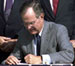 President Bush signs German-American Day Proclamation.