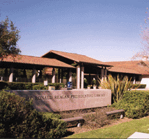 Exterior view of the Reagan Presidential Library and Museum 