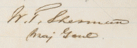 Telegram from Maj. Gen. William Tecumsah Sherman to President Abraham Lincoln