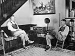 Farmer and his son listening in the evenings, Shawnee county