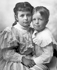 portrait of young girl and boy
