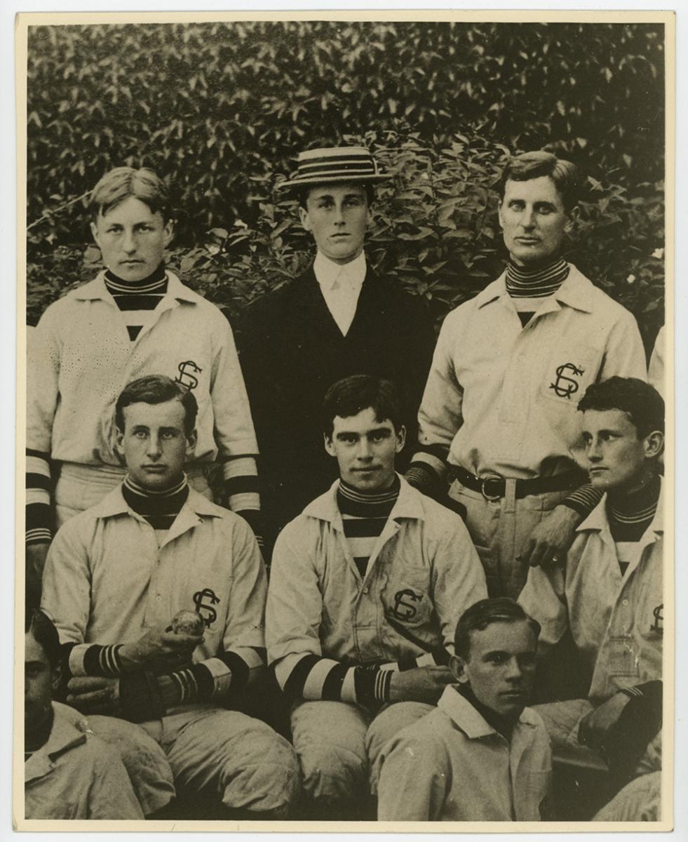Franklin D. Roosevelt  with his Groton baseball team, ca. 1898