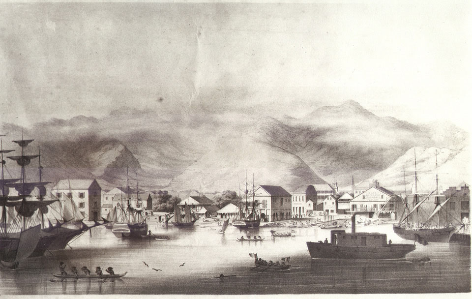Honolulu Harbor in 1857