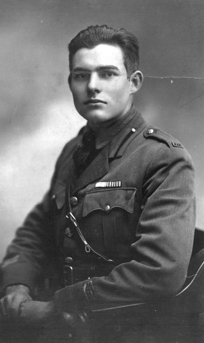 Ernest Hemingway in uniform in 1918