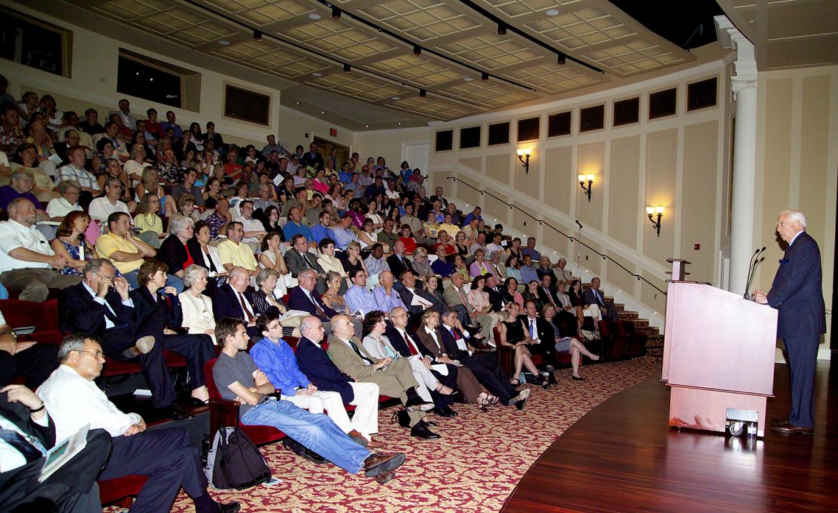 David McCullough spoke to a capacity audience at the William G. McGowan Theater in 2005