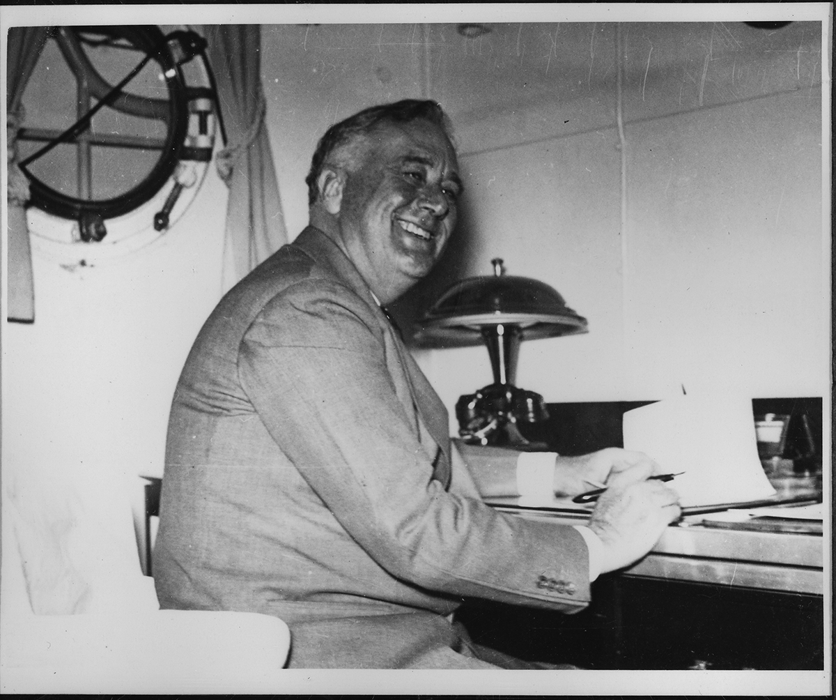 Franklin D. Roosevelt on the USS Houston