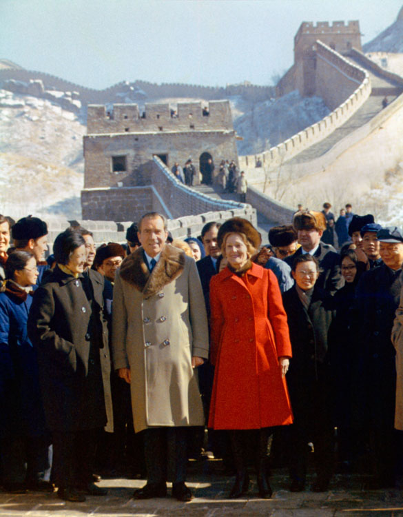 Richard & Pat Nixon on the Great Wall of China