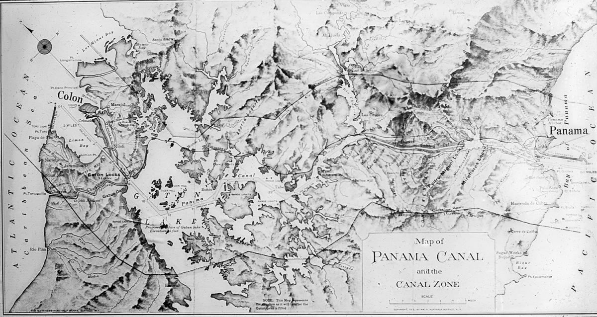 A map of the Panama Canal, ca. 1900–1914