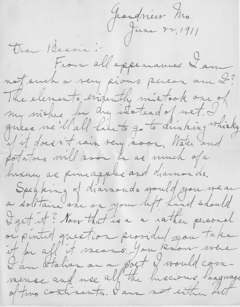 Harry Truman's letter to Bess Wallace proposing marriage