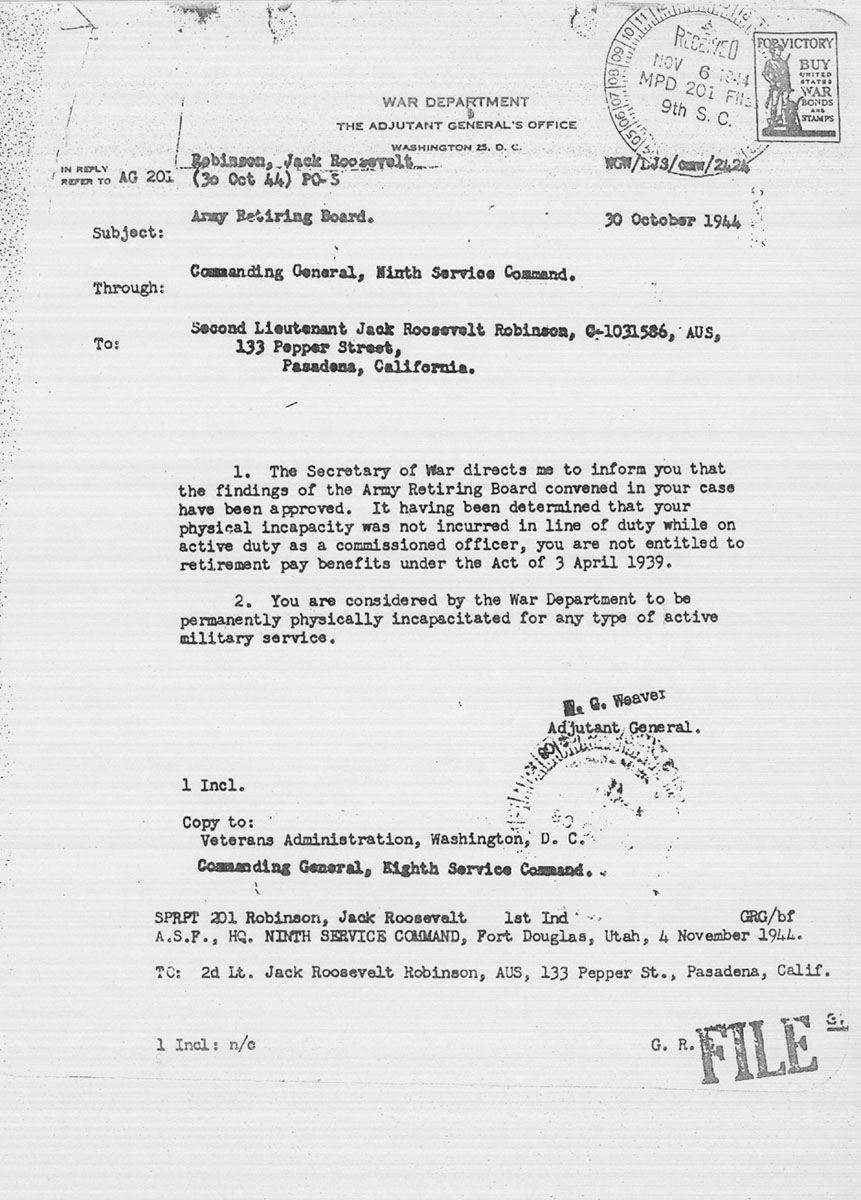 Robinson's request for exemption from active military service
