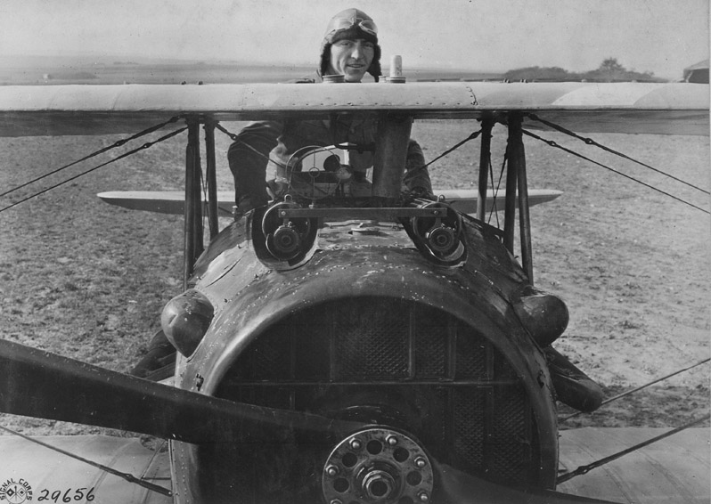 Eddie  Rickenbacker, in his Spad plane