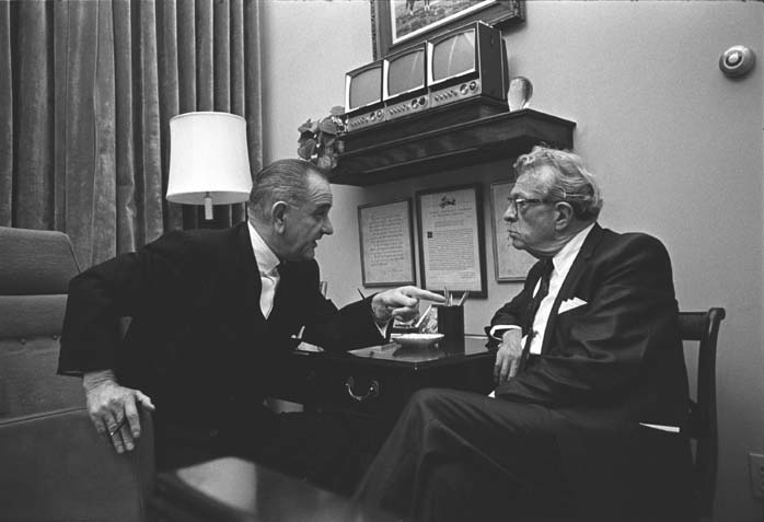 President Lyndon Johnson and Senator Everett Dirksen
