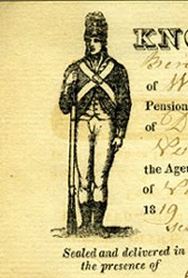 Image of a Revolutionary War soldier from a March 1820 pension payment vouche