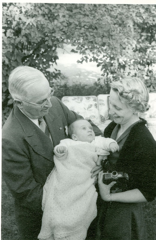 Truman holds the author, his first grandson, in 1957.  At right is Margaret, Clifton's mother.