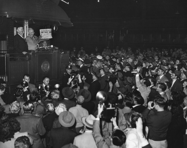 President Truman at Union Station in St. Louis, Missouri, with 