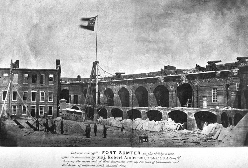interior of Fort Sumter on April 17, 1861