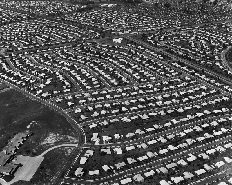 Aerial view of Levittown, Pennsylvania ca. 1959