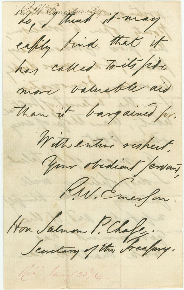 Ralph Waldo Emerson's recommendation of Walt Whitman for employment