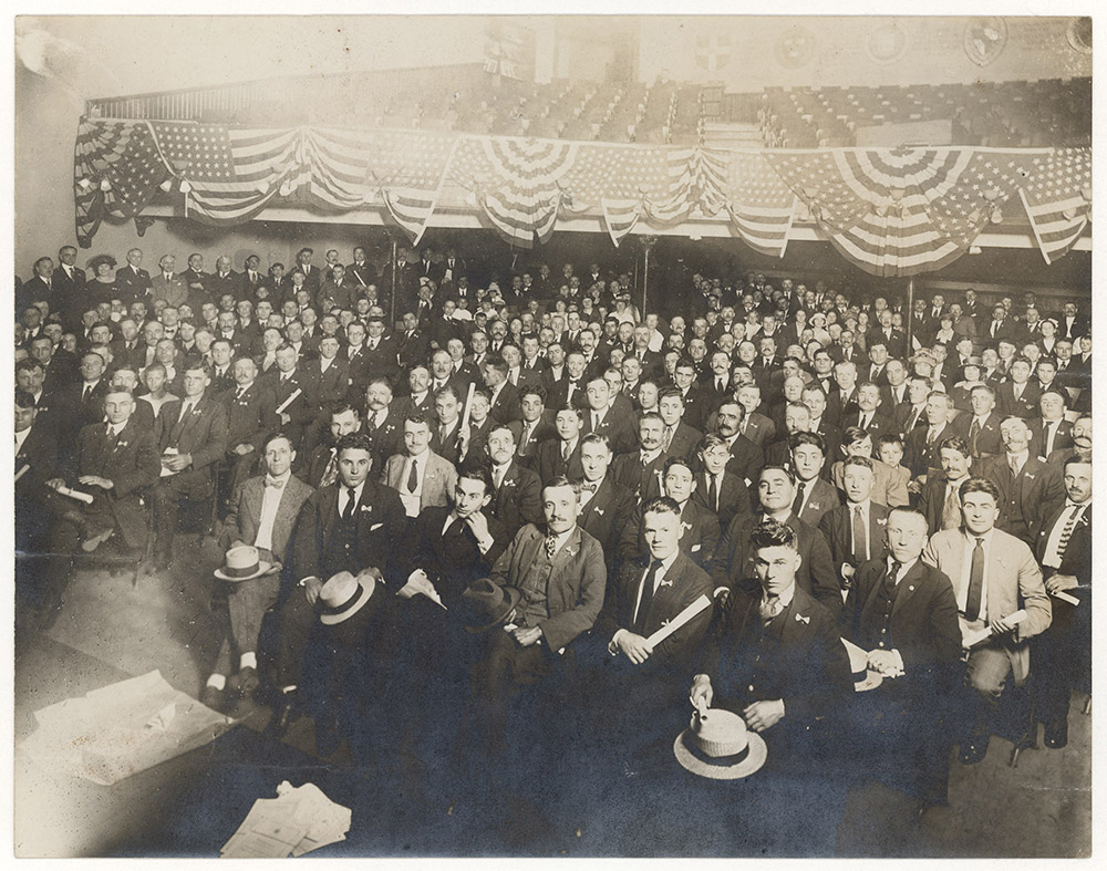 Recent graduates from an Americanization class in Trenton, New Jersey