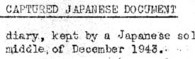 Captured Japanese diary, World War II