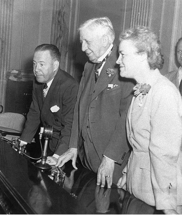 Senators Herbert O'Connor, Clyde Hoey, and Margaret Chase Smith in 1949