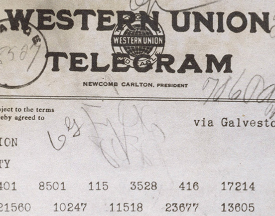 Detail of the Zimmermann telegram