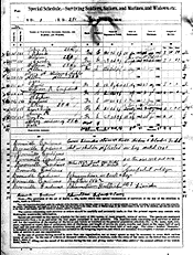 1890 schedule of Union veterans