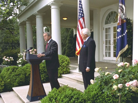 President Bush in Rose Garden