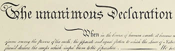 detail of Declaration of Independence