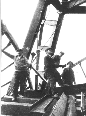 Iron workers construct the Chrysler Building, New York City, 1929