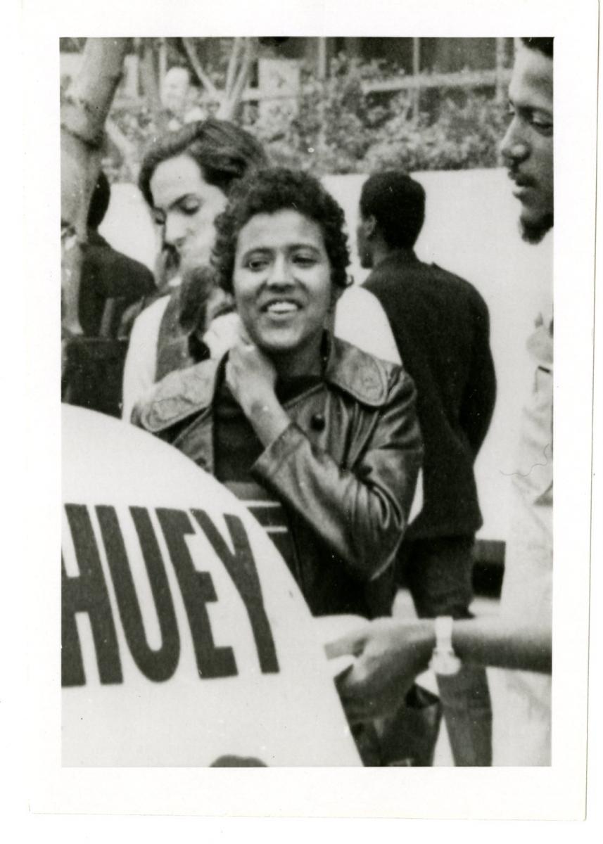 Elaine Brown at a Free Huey rally