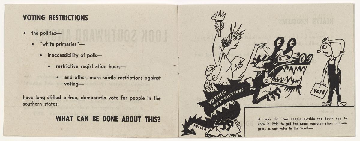 illustrated pamphlet on voting restrictions