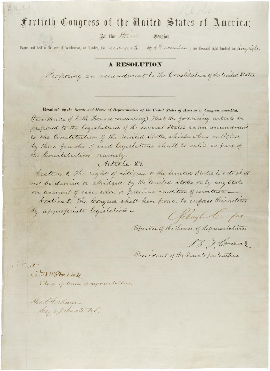 joint resolution for 15th amendment