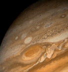 Picture of Jupiter's red spot taken by Voyager spacecraft