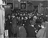 "WPA: Federal Theater Project: theater-goers in lobby: Boston: "Created Equal" production," ca. 1935 (FDR Presidential Library NLR-PHOCO-A-53227(641))