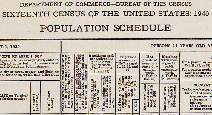 1940 Census, General Information | National Archives