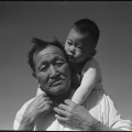 Grandfather and grandson of Japanese ancestry incarcerated at Manzanar War Relocation Authority camp