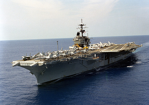 USS Ticonderoga CVS-14 postcard US Navy ship Anti-Sub Aircraft Carrier Apollo 17 
